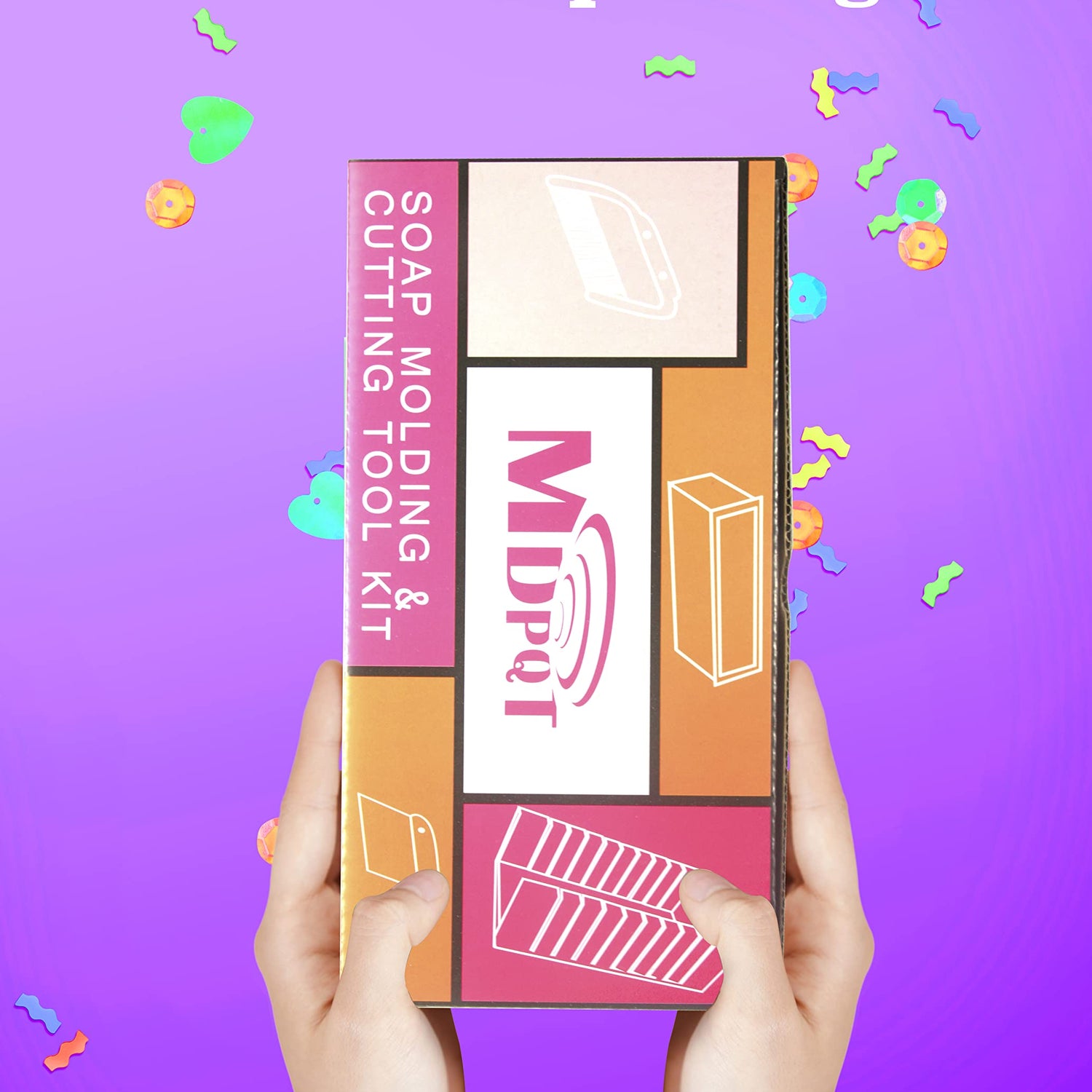 2 PCS Silicone soap molds Making Kit soap loaf bar Making molds (44oz Purple Pink Silicone) for Adults - Stainless Steel Wavy & Straight Slicer MDPQT