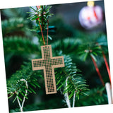 COHEALI 10 Pcs Cross Stitch Wood Pieces Necklace Kit Natural Wood Slices Pendant Necklace Locket Small Embroidery Hoops DIY Cross Stitch Chip COHEALI