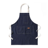 eywlwaar Denim Apron with 3 Pockets Unisex Jean Apron Adjustable Bib Apron for Work Kitchen Cooking 30.3 "x 26.57" Blue eywlwaar