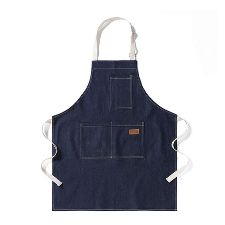 eywlwaar Denim Apron with 3 Pockets Unisex Jean Apron Adjustable Bib Apron for Work Kitchen Cooking 30.3 "x 26.57" Blue eywlwaar