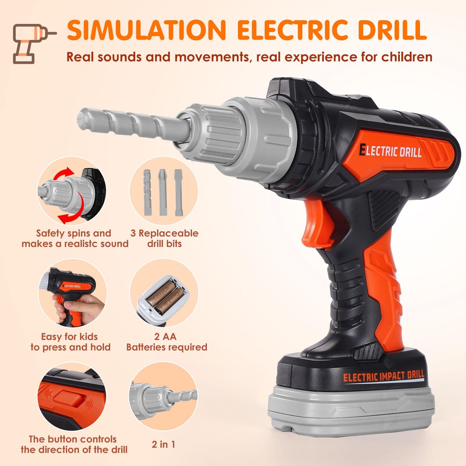 Kids Tool Set- 48PCS Toddler Tool Set Toys with Electronic Toy Drill, Tool Bag&Tool Belt&Tape Measure, Pretend Play Kids Construction Tool Kits Toy maysida