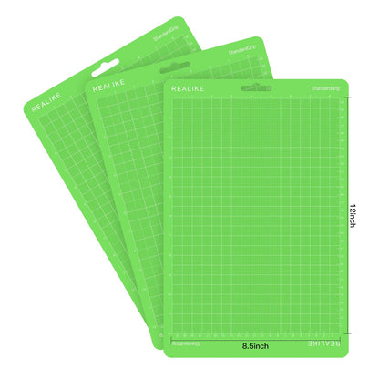 REALIKE 8.5”x12” Cutting Mat for Cricut Joy Xtra, Green standard Grip Cutting mats for Cricut Joy Xtra Accessories - WoodArtSupply