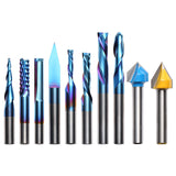 Genmitsu General Purpose CNC Router Bit Collection, 1/4" Shank, Nano Blue Coating, MC10A Genmitsu