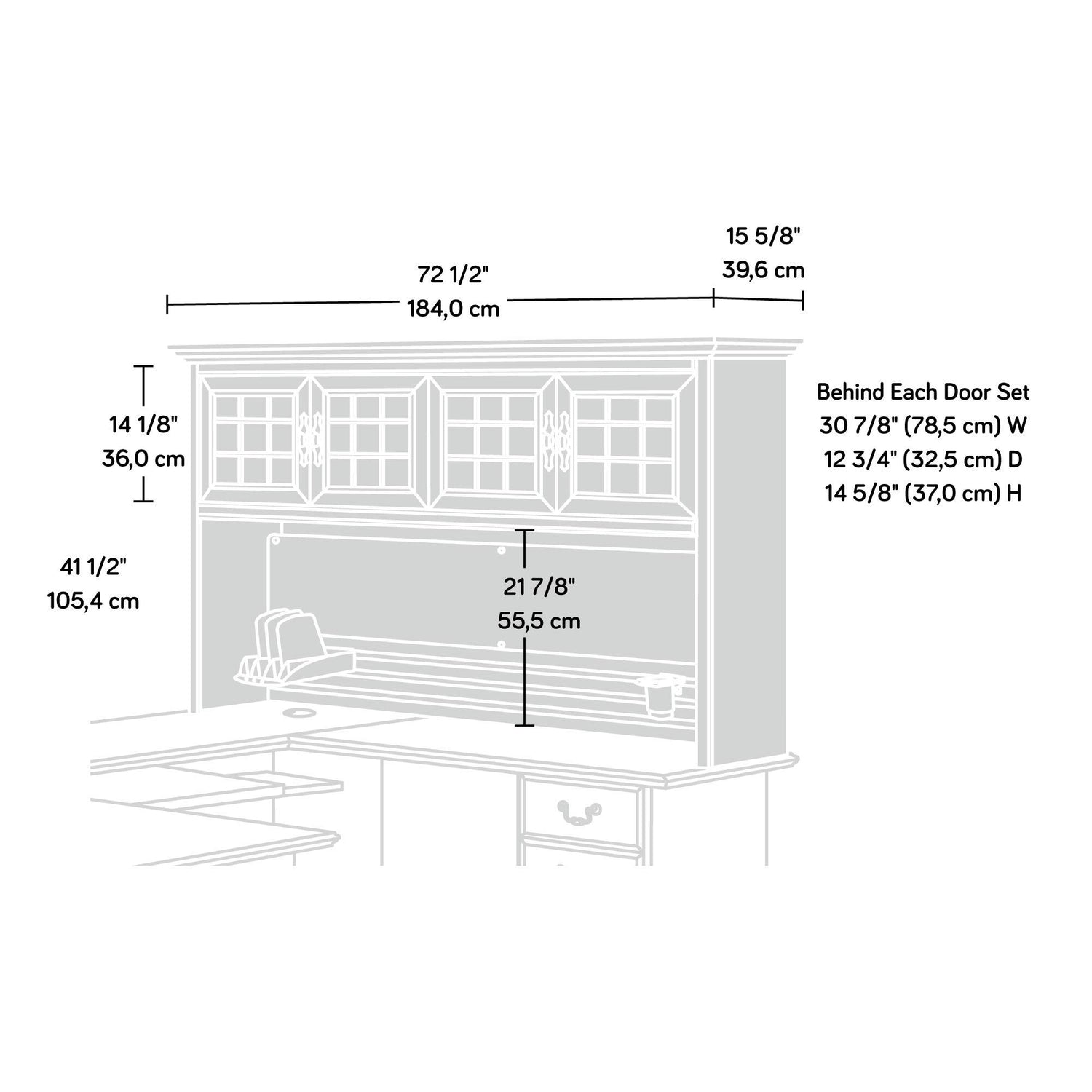 Sauder Heritage Hill Hutch, Classic Cherry finish Sauder
