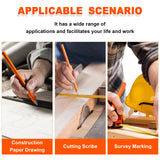 Honoson 202 Pcs Carpenter Pencil Set 200 Pcs Flat Construction Pencils with Printed Ruler Wood Graphite Pencils 2 Pcs Carpenter Pencil Sharpener for Honoson