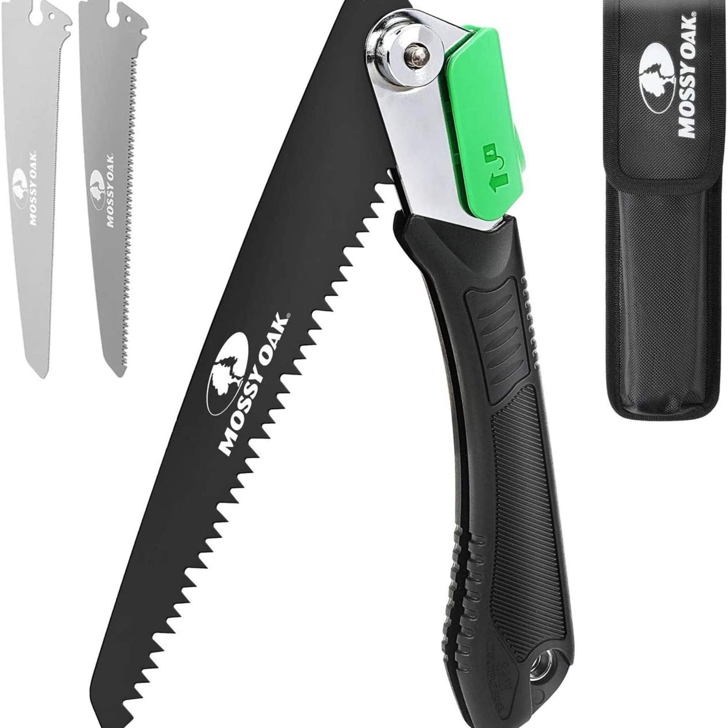 MOSSY OAK 3 in 1 Folding Saw, Pruning Hand Saw with Wood, Metal and PVC Blade, Camping Saw for Backpacking, Hunting and Bushcraft, Pouch Included Mossy Oak