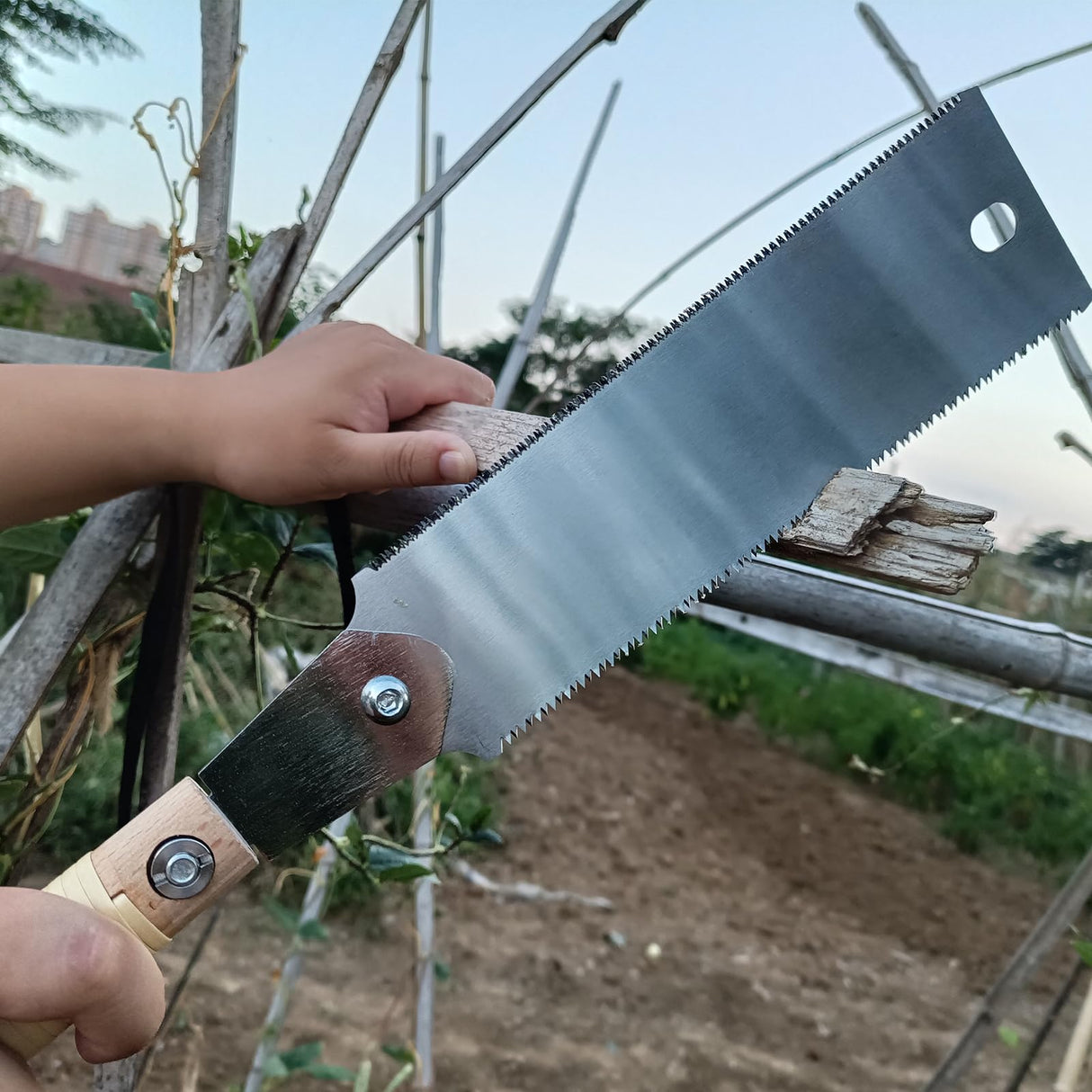 WEIMELTOY 10” SK5 Blade Hand Saw, Double Edge 3 Side Grinding Teeth Japanese Pull Saw, Impulse Hardening Steel Teeth,Sharp and Light Woodworking WEIMELTOY