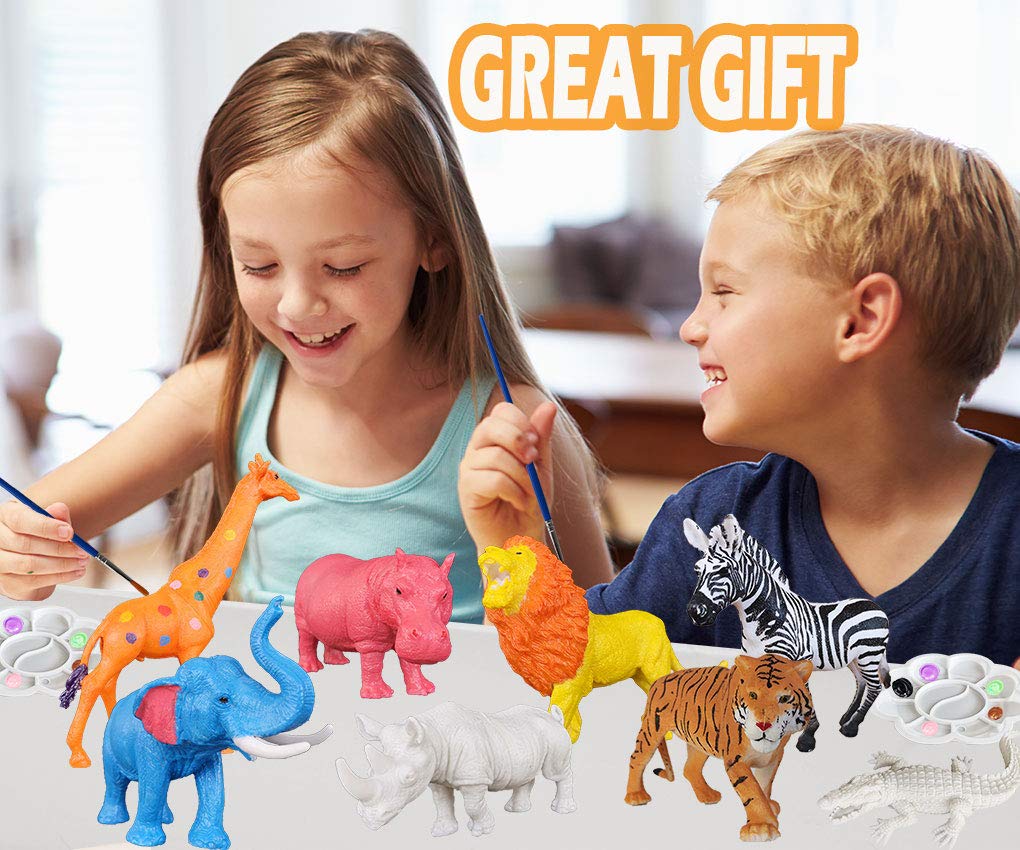 Yileqi Safari Animal Painting Kit for Kids Crafts and Arts Set, Jumbo Jungle Animal Toy Art and Crafts for Boys Girls Age 4 5 6 7 8 Years Old, DIY Yileqi