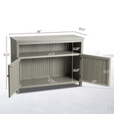 AHB Outdoor Console Sideboards Buffet Cabinet, Solid Wood Storage Cabinet TV Stand,Furniture for Patio Entryway Deck(Grey) AHB