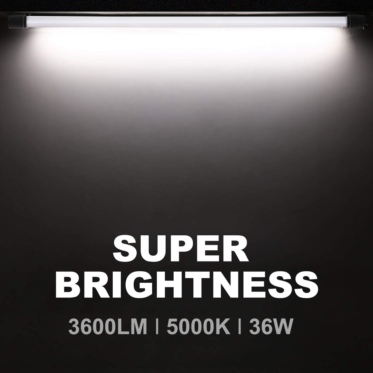 BBOUNDER 4 Pack Linkable LED Utility Shop Light, 4 FT, 4000 LM, 48 Inch Integrated Fixture for Garage, 40W Equivalent 250W, 5000K Daylight, Surface + BBOUNDER