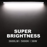 BBOUNDER 4 Pack Linkable LED Utility Shop Light, 4 FT, 4000 LM, 48 Inch Integrated Fixture for Garage, 40W Equivalent 250W, 5000K Daylight, Surface + BBOUNDER