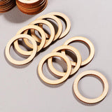TEHAUX 100pcs 4cm Wooden Hoops for Crafts, Wooden Frames Unfinished Wood Wreath Ring Christmas Wooden Pieces Round Macrame Ring Blank for DIY Craft TEHAUX