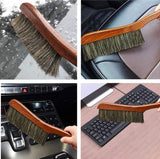 KERUIDENG Hand Broom Counter Duster Dusting Brush for Home Cleaning, Soft Dust Brush with Long Wooden Handle for Bed Sofa Furniture Couch Bench Car, KERUIDENG