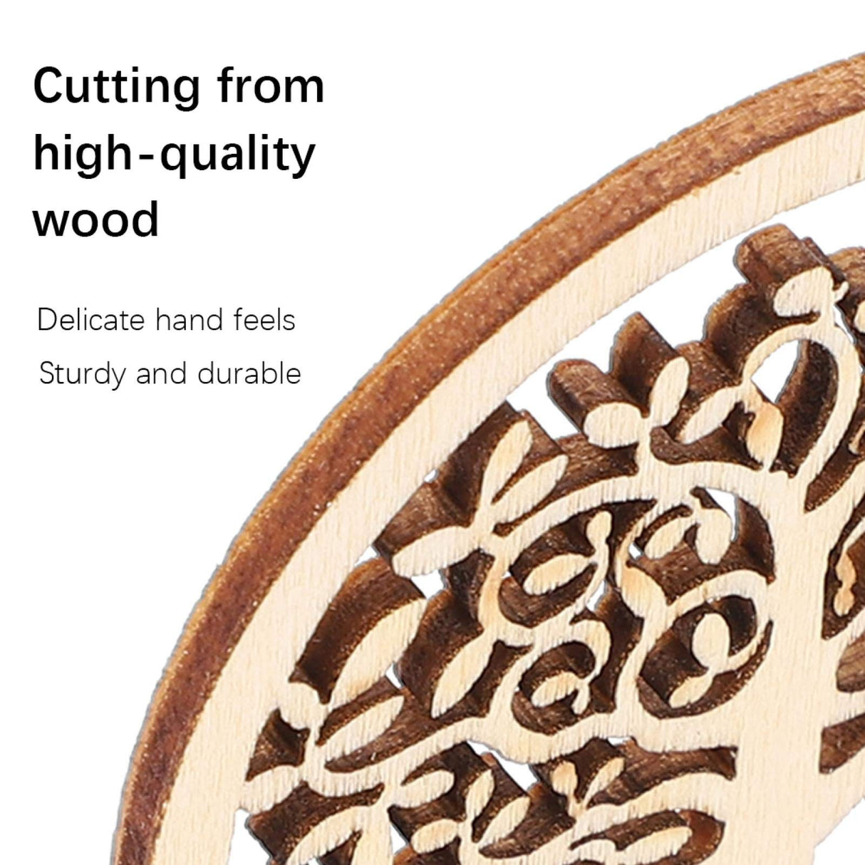 48Pcs Organic Tree of Life, Mini Round Tree of Life Unfinished Wooden Plaque Wooden Tree Shape Craft Blank for Christmas, Wedding, Guestbook, HERCHR