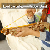 ROKR 3D Wooden Puzzles Combat Game Gun Toys Mechanical Model with Villains Targets & Rubber Bands for Teens/Adults ROKR