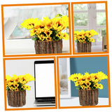 Amosfun 2pcs Wood bark Flower Pot Rustic Flower Pot Flower Arrangement Bucket Tree Planter Flower Storage Pot Flower Planting pots Flower Barrel Amosfun