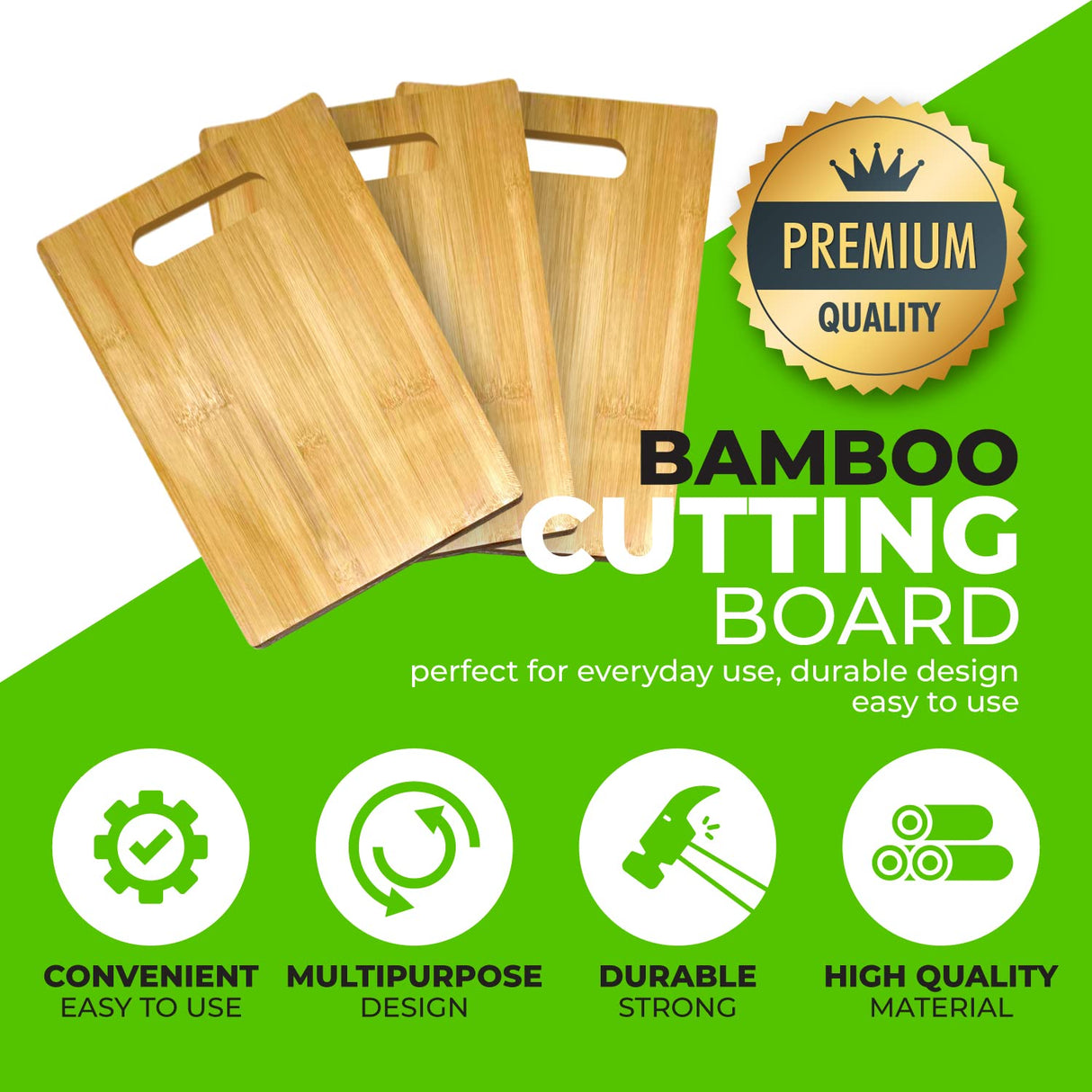 Bulk Plain Bamboo Cutting Board (Set of 12) | For Customized, Personalized Engraving Purpose | Wholesale Premium Blank Bamboo Board (Rectangular 12" Ven-Trap