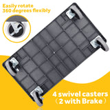 ELAFROS Heavy Duty Plastic Utility Cart 34 x 17 Inch - Work Cart Tub Storage W/Deep Shelves and Full Swivel Wheels Safely Holds up to 550 lbs - 2 ELAFROS