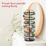 iDavosic.ly 6 Tier Metal Rotating Earring Holder Organizer, 264 Holes Earring Storage Display Tower Rack, Adjustable Earring Tree Organizer for Women iDavosic.ly