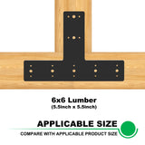 Andorm 14x10 T Shape Post Bracket Tshape Heavy Duty for Wood 4x4,6x6 Lumber Pergola Brackets Powder Coated, T Beam Bracket, T Truss Bracket, T Andorm