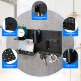 58 Pieces Pegboard Organizer Kits Pegboard Wall Panel Plastic Pegboard Mount Display with Pegboard Accessories Include Storage Boards Buckets and Chunful