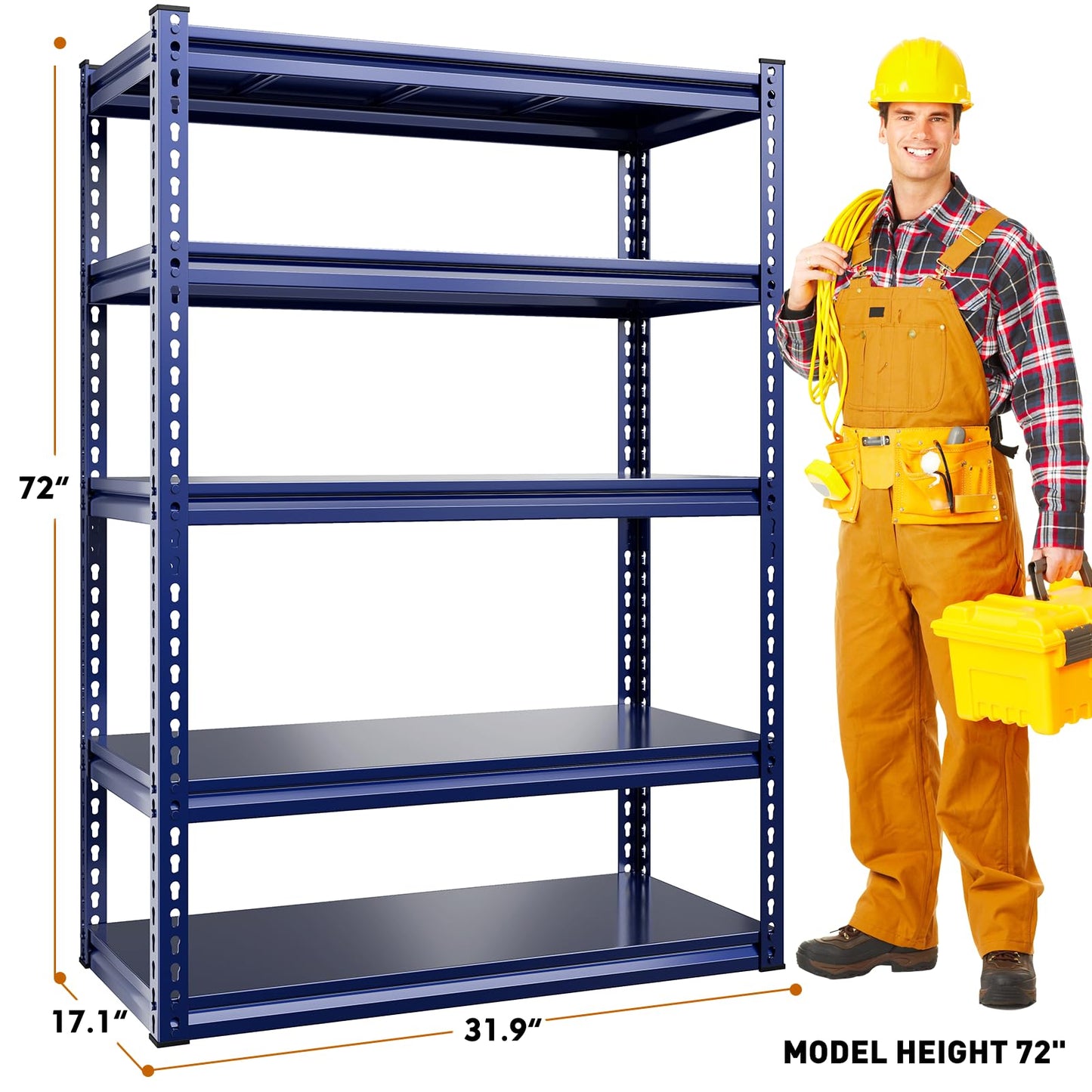 REIBII Garage Shelving Garage Storage Shelves Garage Shelves Heavy Duty Shelving Adjustable 5 Tier Metal Shelving 1750LBS Shelving Unit Industrial - WoodArtSupply