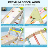 AmazingJoy Pikler Triangle Set Climber 3 Piece Climbing Gym 5 in 1,Climbing Toys for Toddlers 1-3 Inside Wooden Montessori Climbing Set,Baby Climbing AmazingJoy