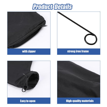 4Pcs Black Dust Collection Bag for Miter Saw Table Saw Miter Saw Dust Bag Black Dust Collection Bag 255 Model with Zipper and Wired Adjustable Stand