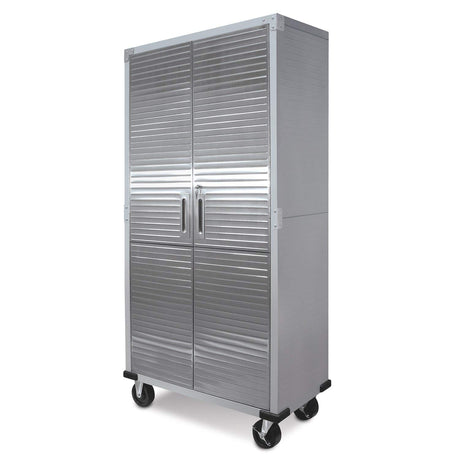 Seville Classics UltraHD Solid Steel Rolling Lockable Metal Storage Cabinet Locker Organizer w/Adjustable Shelves for Garage, Warehouse, Office, Seville Classics