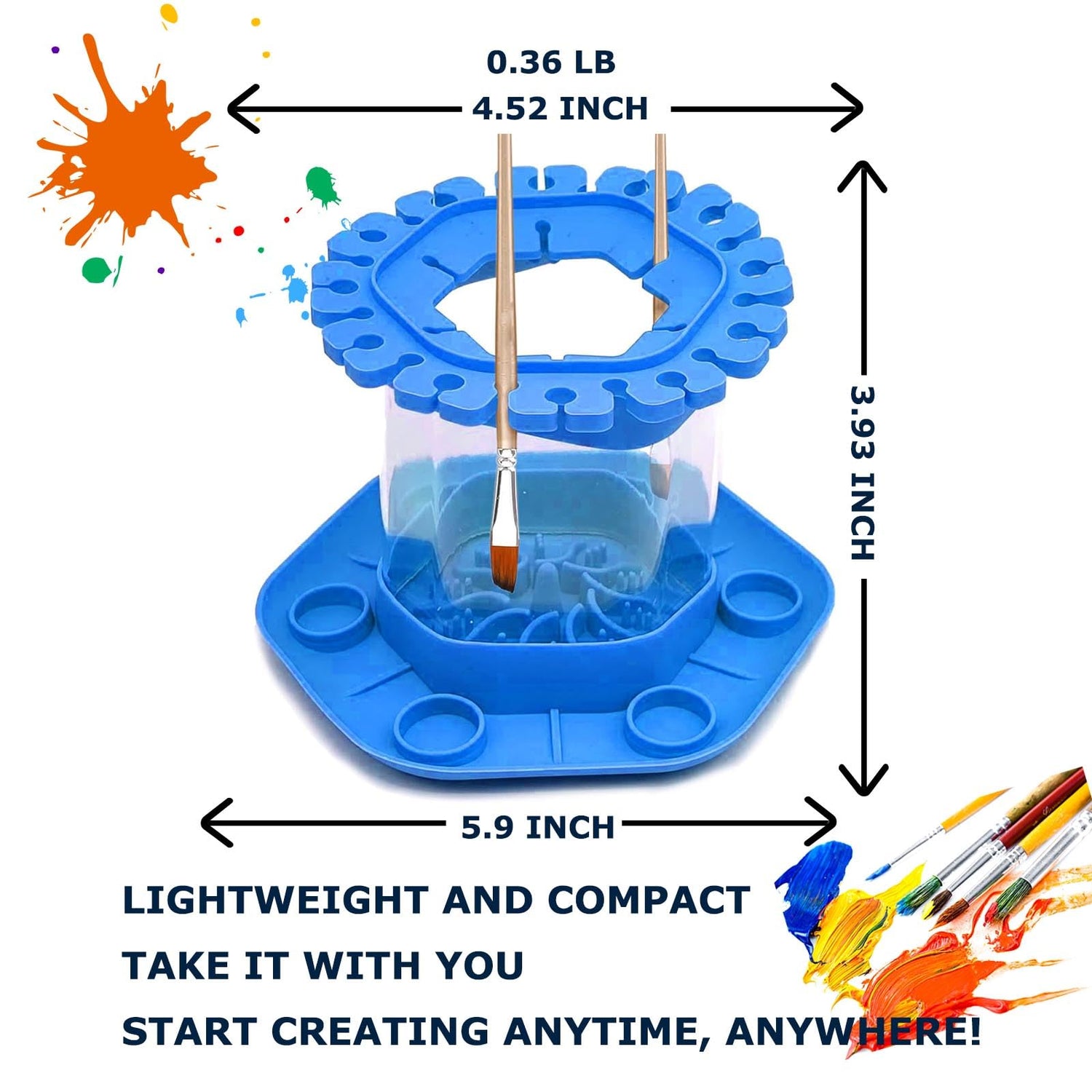 All in one paint brush cleaner rinse cup,Paint Brush Holder and Brush Cleaner,Brush Cleaning Cup for Acrylic,Oil,Watercolor,Water-based HOZY