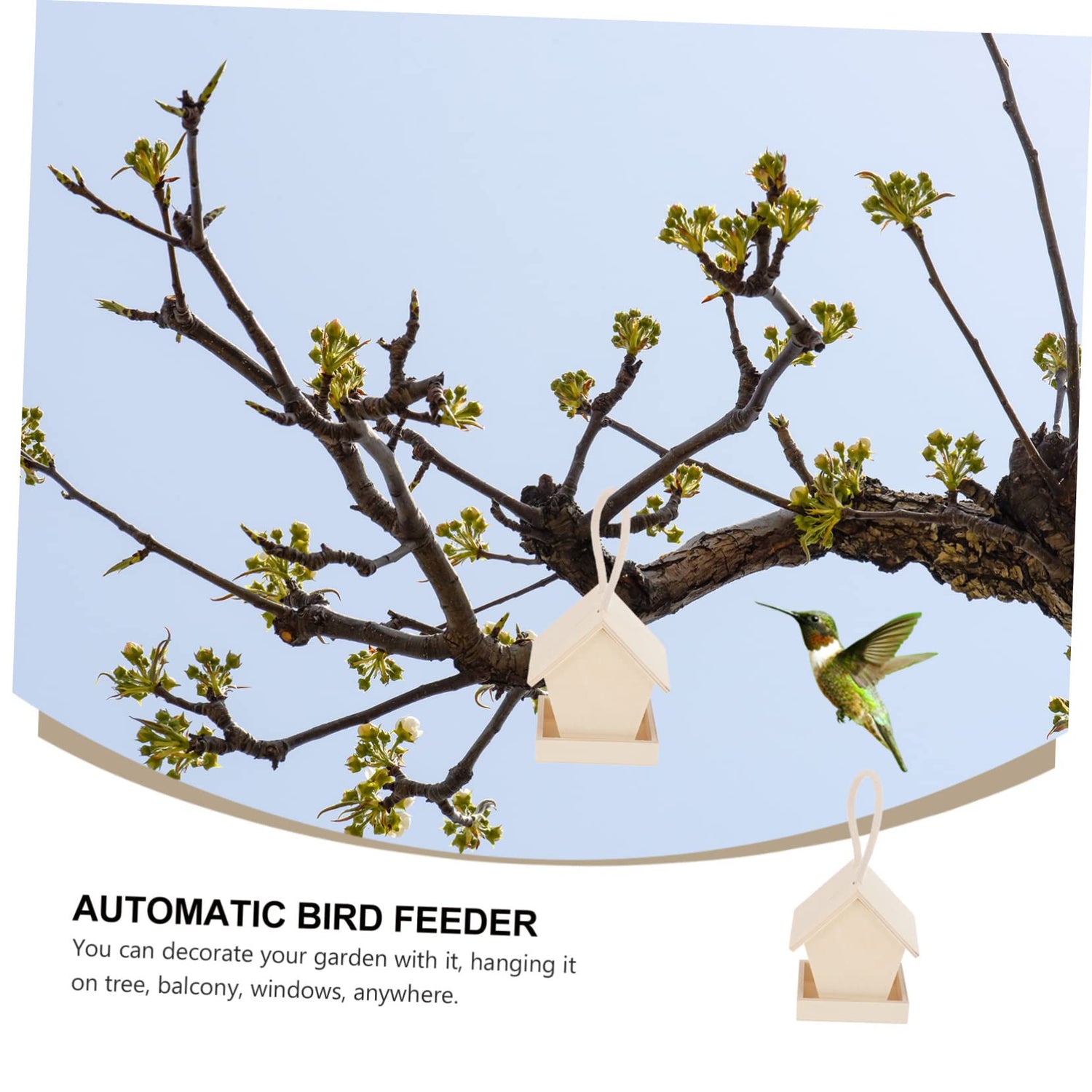 Yardwe 3pcs Wooden Bird Feeder Hanging Bird House Outdoor Bird House Unfinished Wooden Birdhouse Wooden Birdhouses to Paint Outside Bird Feeder Yardwe