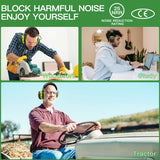 ZOHAN 037 Bluetooth Hearing Protection Headphones with 1500mAh Rechargeable Battery,NRR 25dB Noise Reduction Ear Muffs with 40H playtime for Mowing, ZOHAN