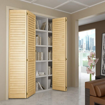 Closet Door, Bi-fold, Louver Louver Plantation (36x80) - WoodArtSupply