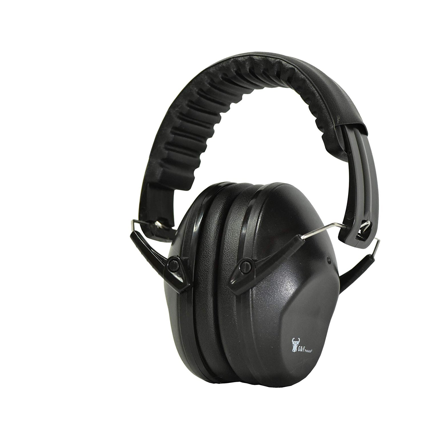 Earmuffs hearing protection with low profile passive folding design 26dB NRR and reduces up to 125dB, black G & F Products