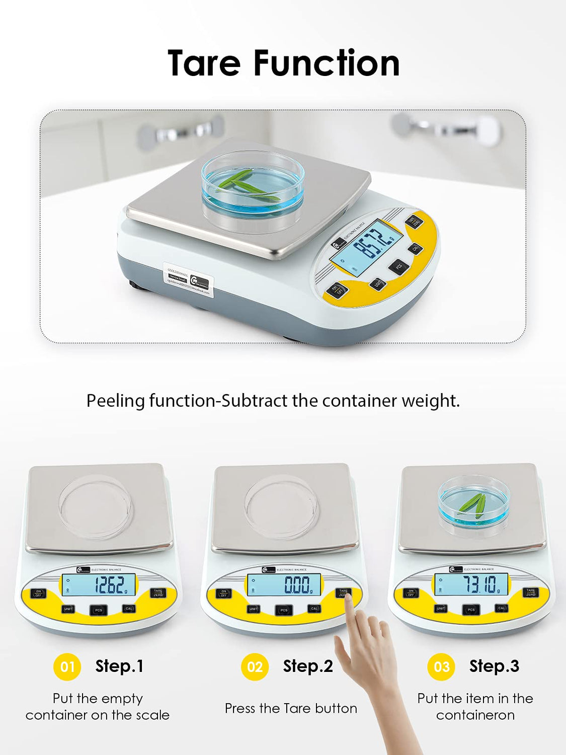 CGOLDENWALL Precision Lab Scale 5000gX0.01g Analytical Electronic Balance Digital Laboratory Scale Precision Jewelry Scales Kitchen Weighing CGOLDENWALL