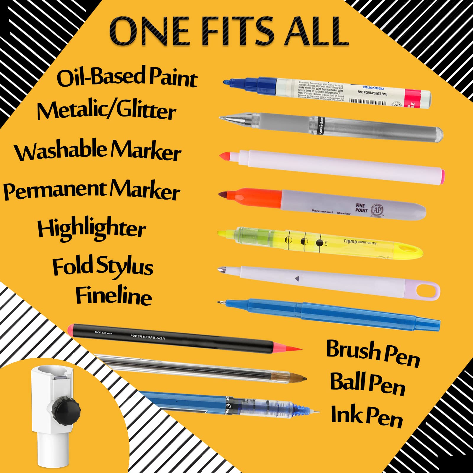 CRAVERLAND Universal Pen Adapter Set,Compatible with Cricut Maker  3/Maker,Explore Air 2/Air,Explore 3/Explore,Work with  Sharpie,BIC,Crayola,Sakura and
