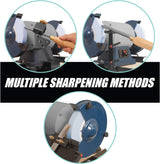 Pro Grind Sharpening System for 8 Inch Grinders to Sharpen Lathe Turning Tools, Chisels, Skews, Bowl Spindle Gouges • Includes Setup Blocks and Quad Peachtree Woodworking Supply