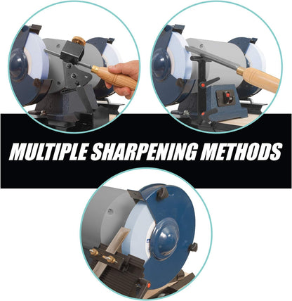 Pro Grind Sharpening System for 8 Inch Grinders to Sharpen Lathe Turning Tools, Chisels, Skews, Bowl Spindle Gouges • Includes Setup Blocks and Quad - WoodArtSupply