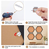 AkTop Cork Bulletin Board Hexagon 4 Pack, Small Framed Corkboard Tiles for Wall, Thick Decorative Display Boards for Home Office Decor, School AKTOP