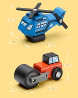 SainSmart Jr. Wooden Train Set Accessories Toy Cars (10 PCS), Compatible with All Major Brands, Gift for Toddlers and Kids Aged 3+ SainSmart Jr.