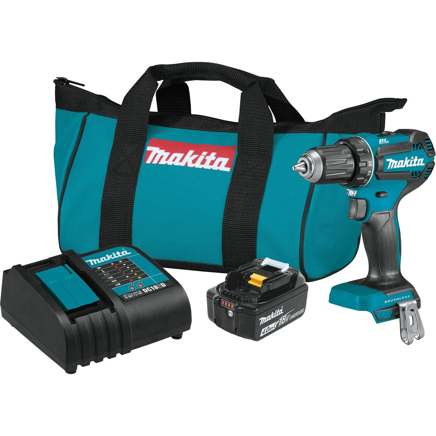 Makita XFD13SM1 18V LXT® Lithium-Ion Brushless Cordless 1/2" Driver-Drill Kit (4.0Ah) - WoodArtSupply