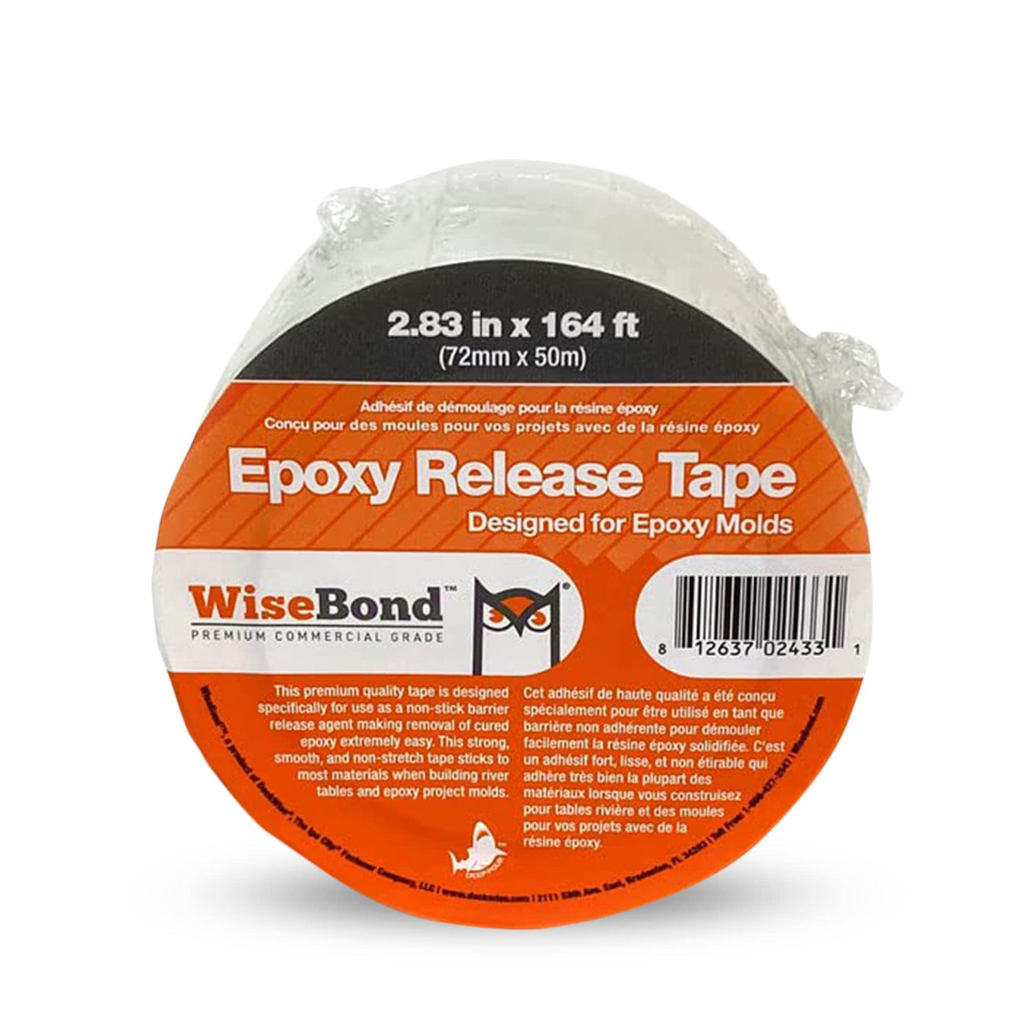 WiseBond - Self-Releasing Epoxy Tape, Extra Wide Adhesive Tape for Epoxy Molds & River Tables, Heat Resistant Resin Tape, Medium Tack Epoxy Resin WiseBond
