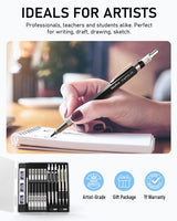Nicpro 6PCS Art Mechanical Pencils Set, 3 PCS Metal Drafting Pencil 0.5 mm & 0.7 mm & 0.9 mm & 3 PCS 2mm Graphite Lead Holder (2B HB 2H) For Writing, Nicpro
