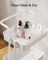 Pipishell 3-Tier Rolling Cart with Wheels - Rolling Storage Cart with Hanging Cups & Hooks - Mobile Utility Cart for Office, Kitchen, Craft Room - Pipishell