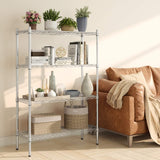 Auslar 4-Shelf Storage Wire Shelves Heavy Duty 4 Tiers Standing Shelving Units Adjustable Metal Organizer Wire Rack, Chrome Auslar