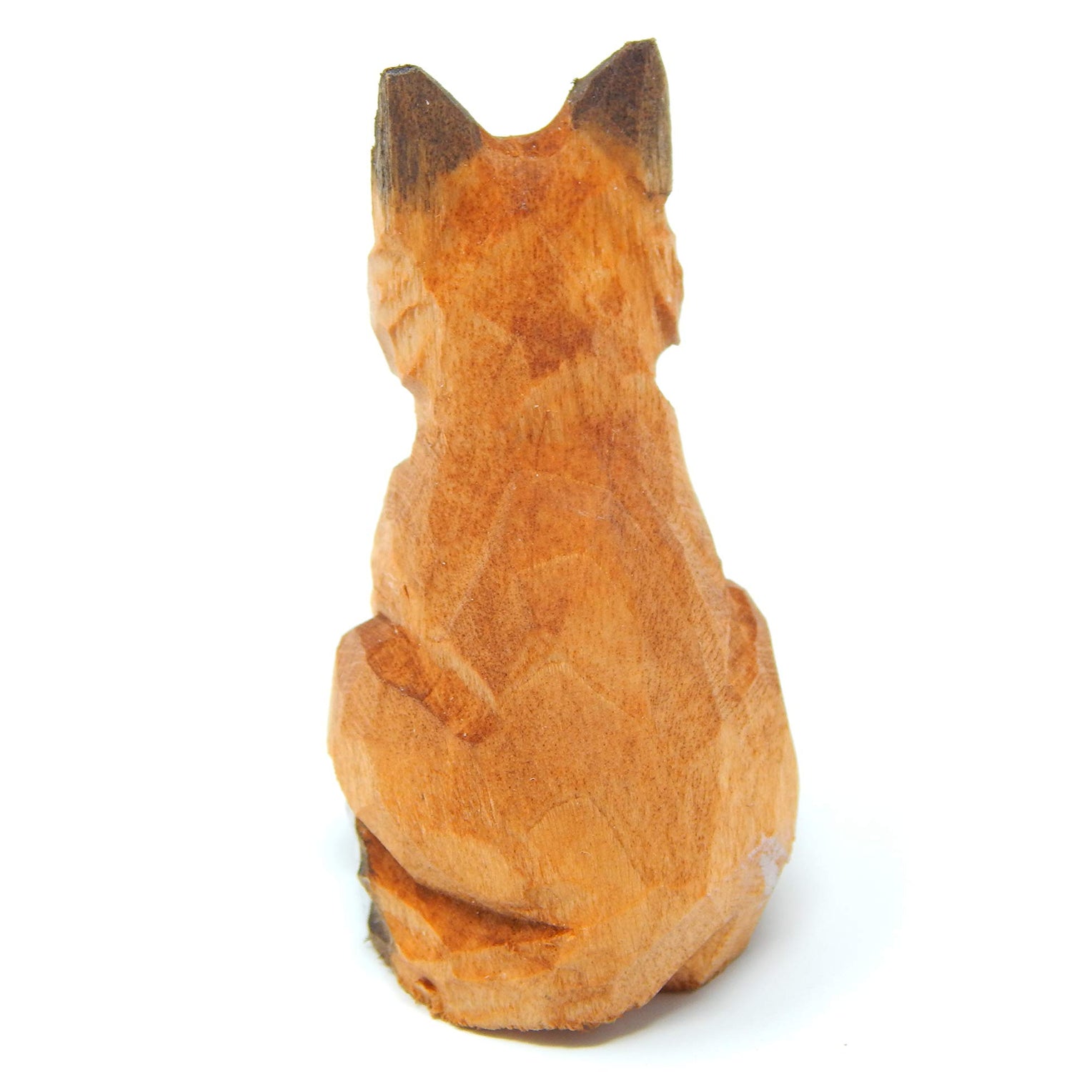 Selsela Red Fox Figurine Statue Small Wood Art Sculpture Decoration Art Carving Miniature Animals Selsela