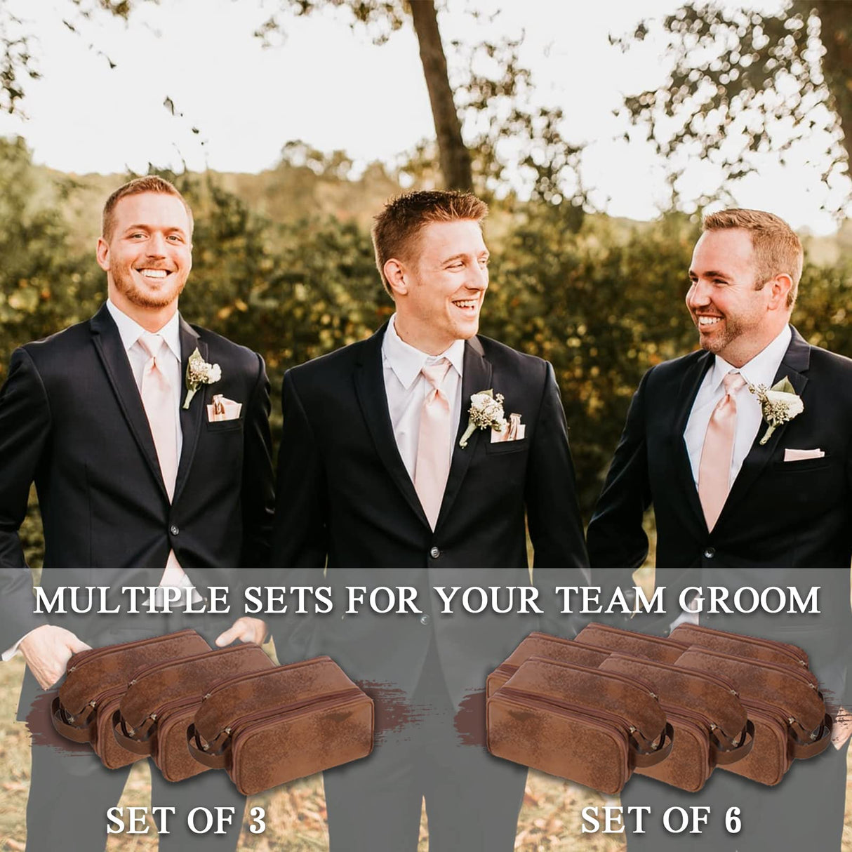 Glamativity Personalized Leather Toiletry Bag for Men, Large Travel Shaving Dopp Kit Water-resistant Toiletries Organizer Leather Cosmetic Bags For Glamativity