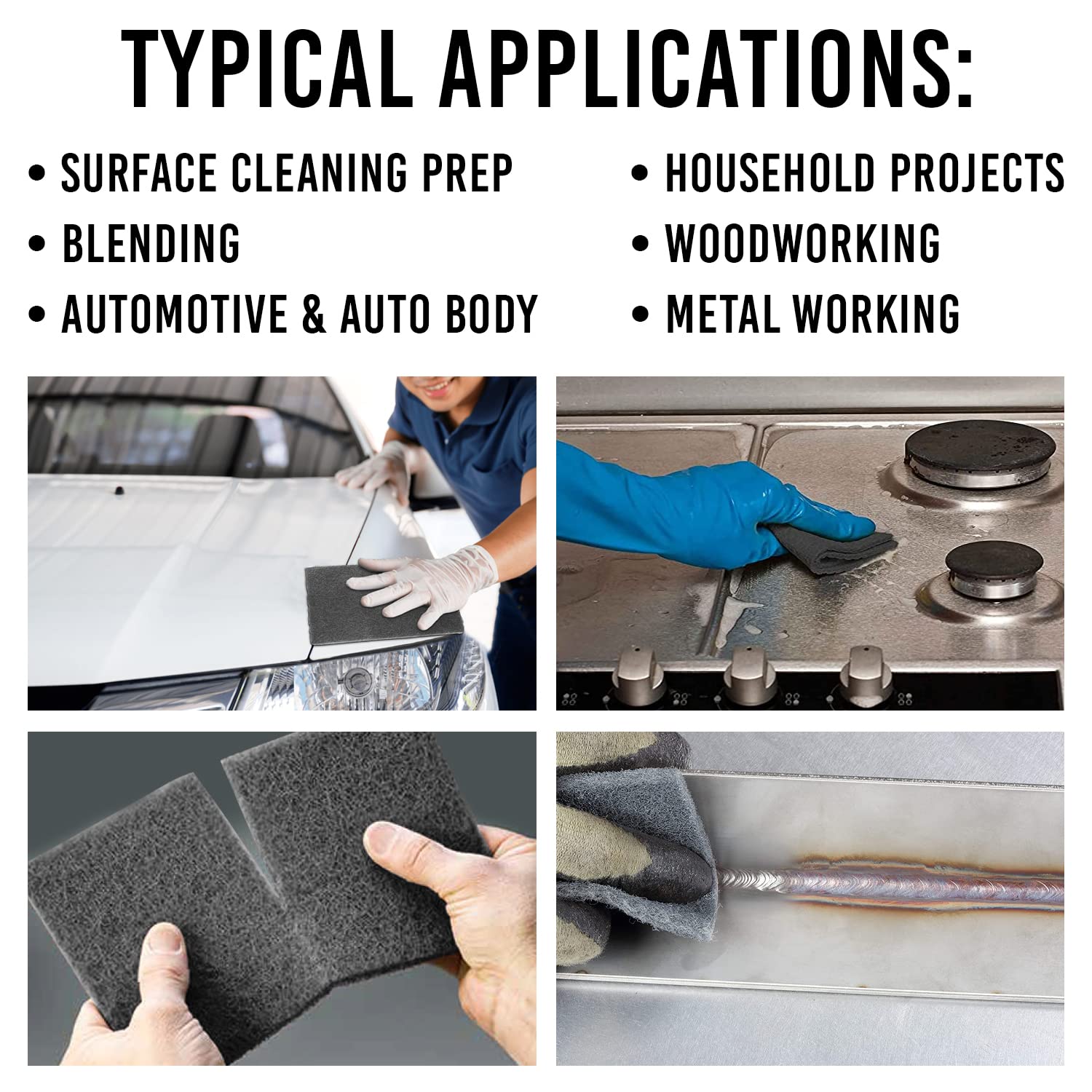 Eshazu Premium General Purpose Scuff Pads 6" x 9", Box of 10 - Scuffing, Scouring, Sanding, Paint Primer Prep Adhesion Scratch - Surface Preparation Ez Eshazu