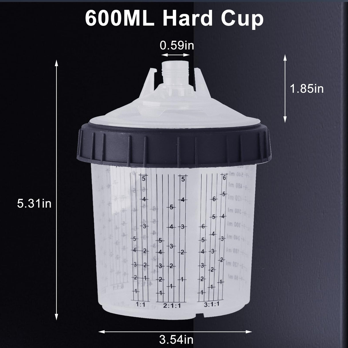 Aflybltol Hvlp Spray Gun with Paint Mixing Quick Cup, Automotive Paint Spray Gun Kit Contain Pressure Gauge,1.3mm Nozzle,10 Disposable 600ML Cups for Aflybltol