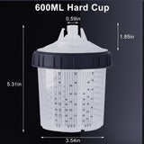 Aflybltol Hvlp Spray Gun with Paint Mixing Quick Cup, Automotive Paint Spray Gun Kit Contain Pressure Gauge,1.3mm Nozzle,10 Disposable 600ML Cups for Aflybltol